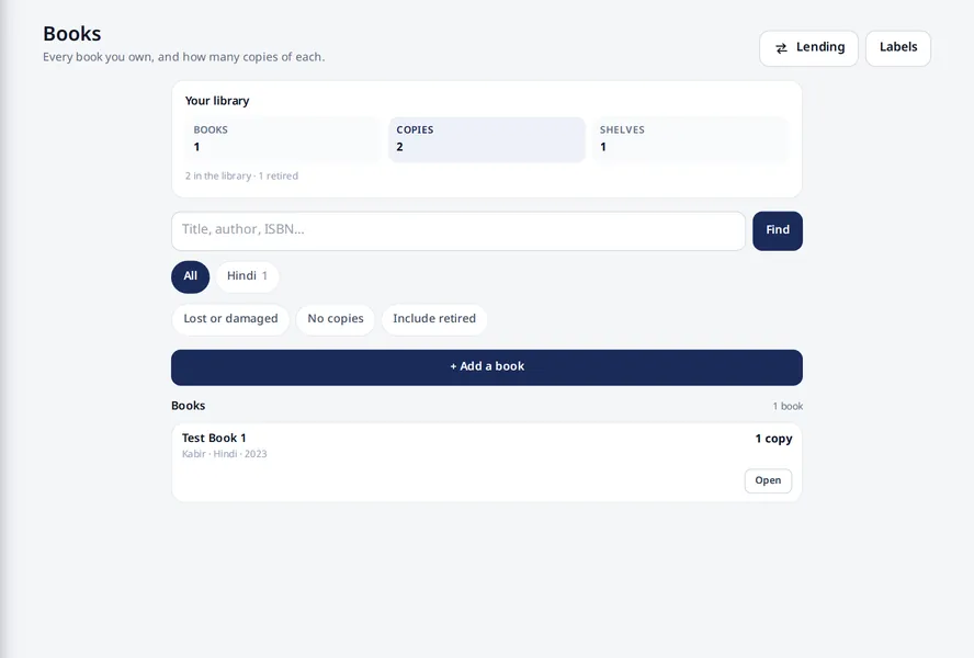 MJX Library: The book catalogue, with copies and lending